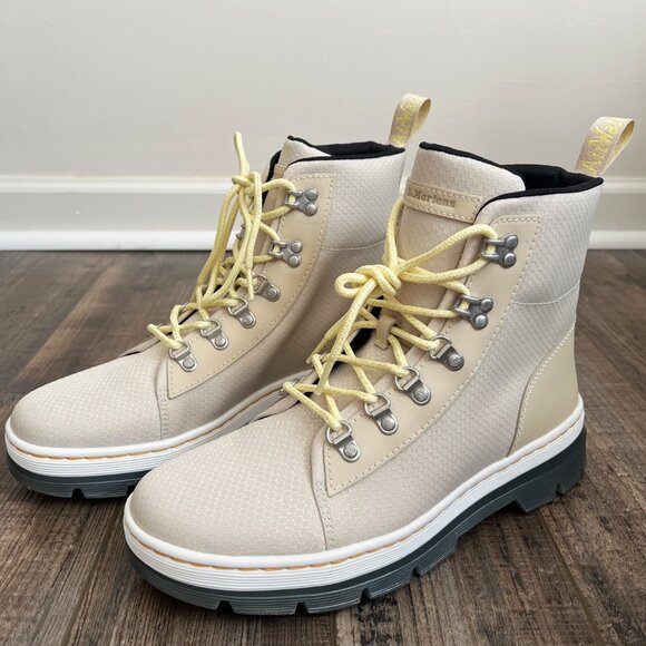 Dr. Martens Women's Combs W 6 Eyelet Combat Boots Parchment Beige 40/60 Size 11 - Picture 11 of 12